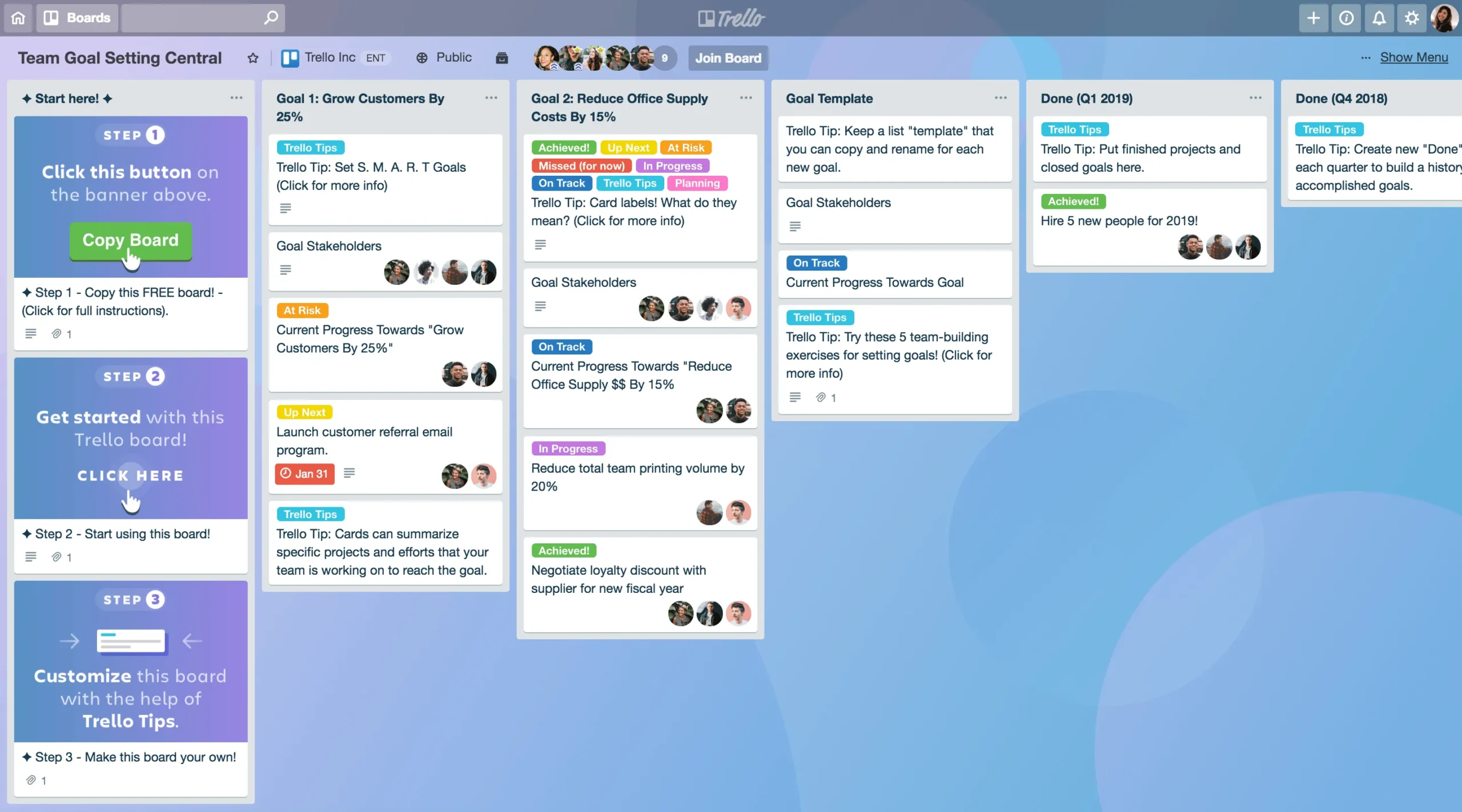 Интерфейс Trello