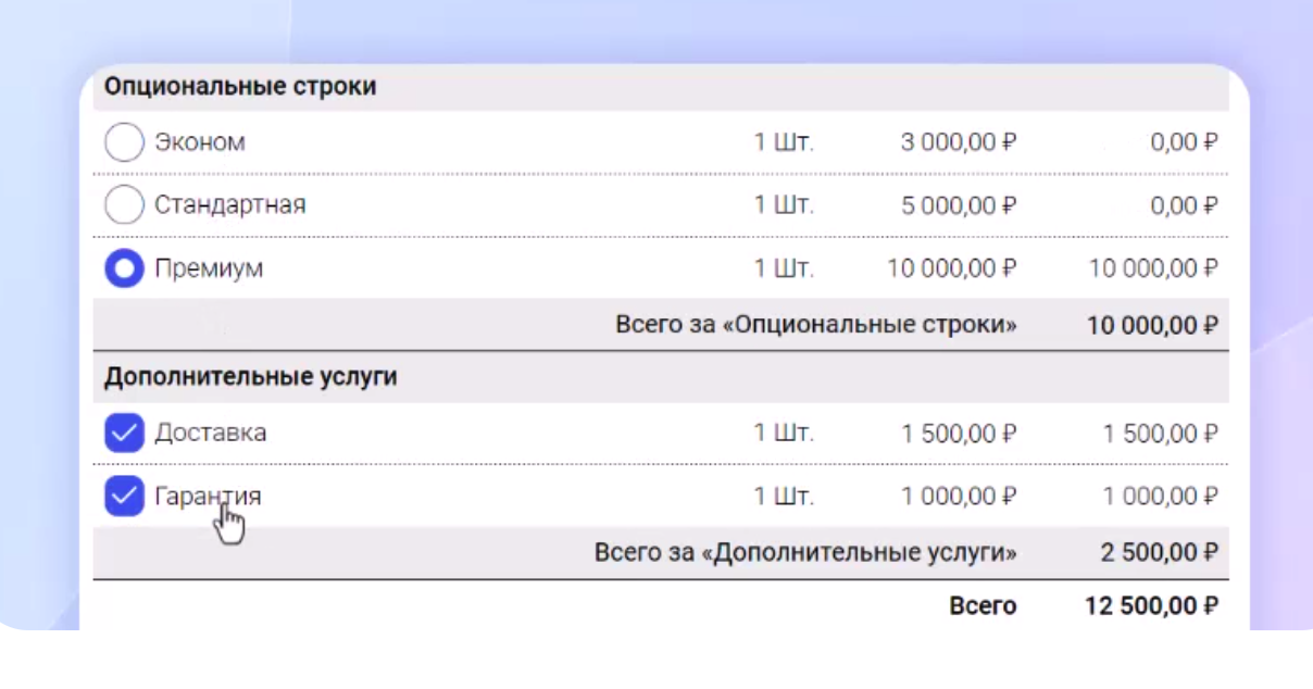 Дополнительные услуги в Estimates.guru