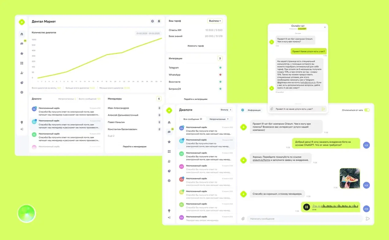 Адаптивный онлайн чат в ONEUM