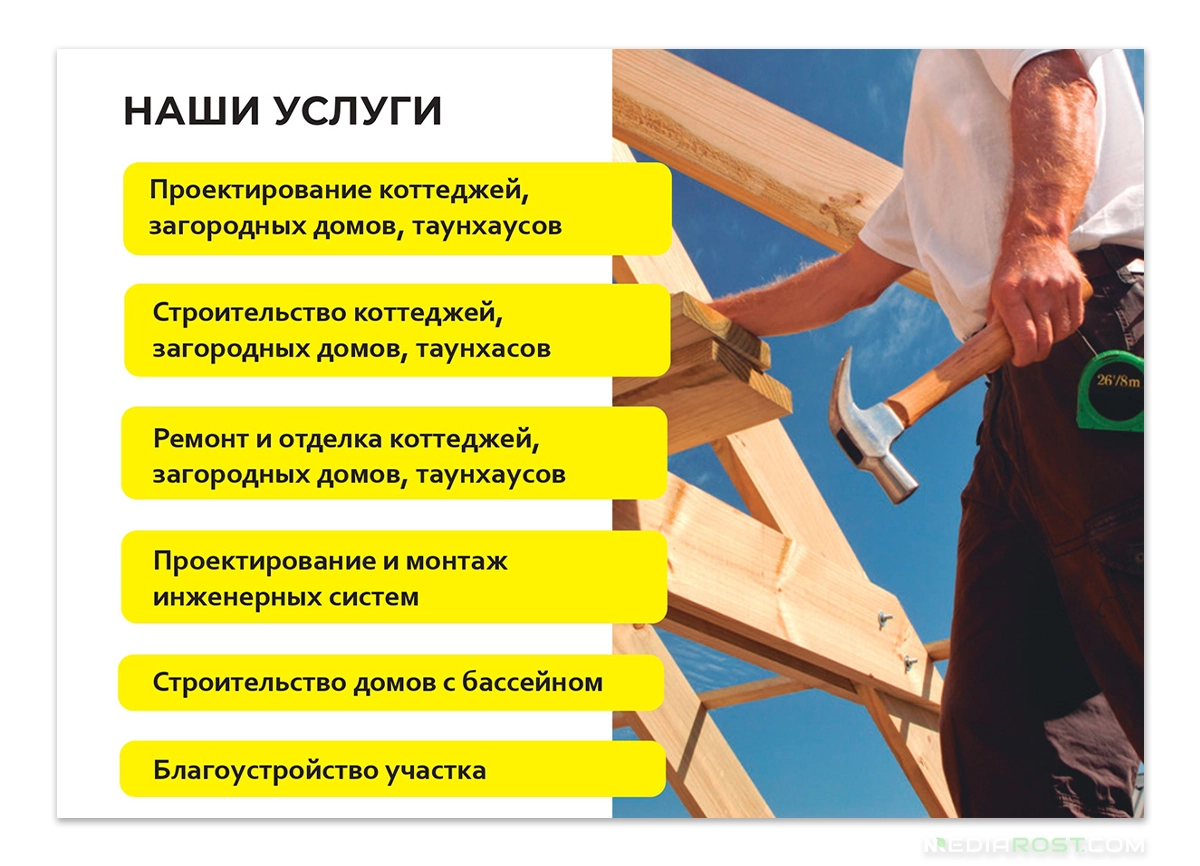 Услуги компании в бизнес презентации