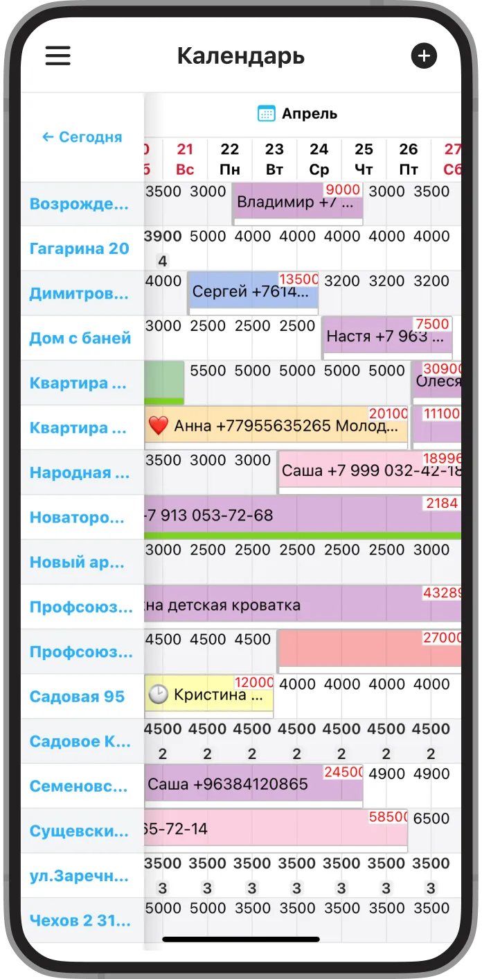 Календарь в RealtyCalendar